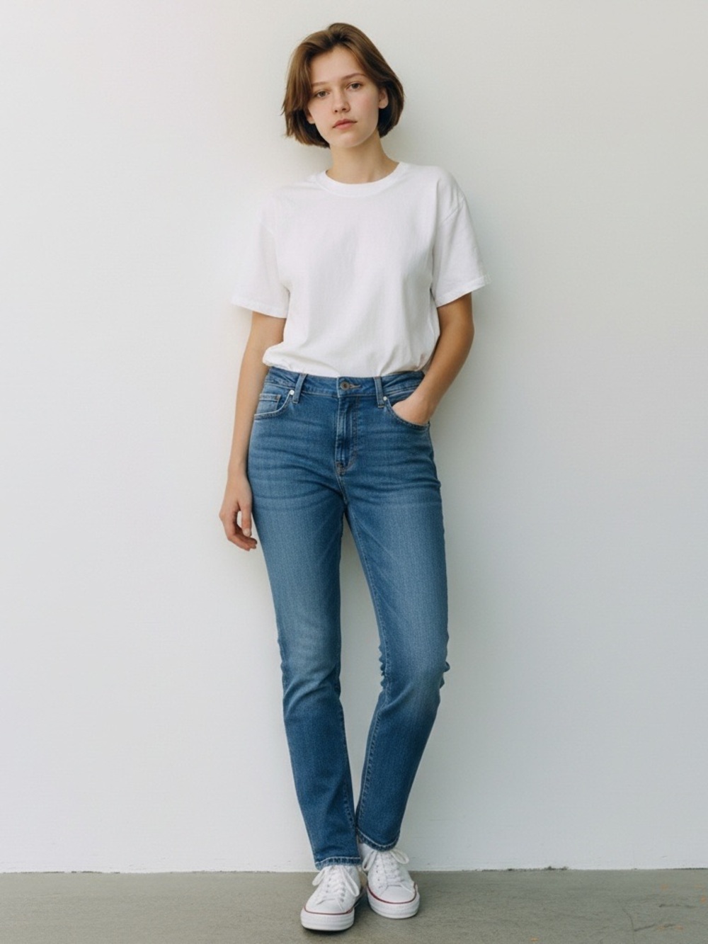 Classic high- Rise Blue Slim Straight Jeans - Women's from old navy 31x30 sku145